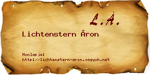 Lichtenstern Áron névjegykártya