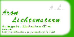 aron lichtenstern business card